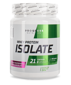 Сывороточный протеин изолят Progress Nutrition Whey Protein Isolate 500 г Черная малина и белый шоколад