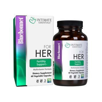 Комплекс для Нее, поддержка фертильности, Intimate Essenitals For Her Fertility Support Multivitamins, Bluebonnet Nutrition, 60 вегетарианских капсул