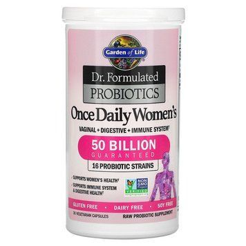 Пробіотики Для Женщин, Once Daily, Dr. Formulated Probiotics, Garden of Life, 30 вегетарианских капсул