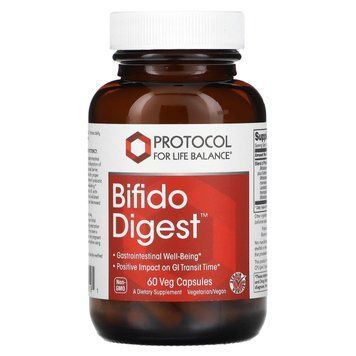 Пробіотики для травлення, Bifido Digest, Protocol for Life Balance, 9 штамів, 20 млрд КУО, 60 веганських капсул