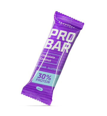 Протеиновые батончики Progress Nutrition Pro bar 12*45 грамм Блок Chocolate Coconut