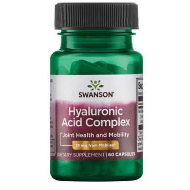Гіалуронова кислота Swanson Hyaloronic acid complex 33 mg 60 капсул