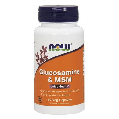 Глюкозамин МСМ Now Foods Glucosamine & MSM 60 капс