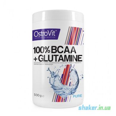 БЦАА OstroVit 100% BCAA+Glutamine 500 г с глютамином pure