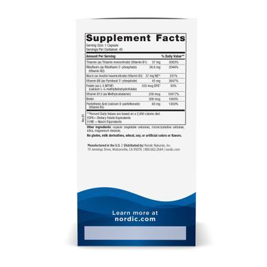 Комплекс вітамінів групи Б Nordic Naturals Vitamin B Complex 45 гелевих капсул