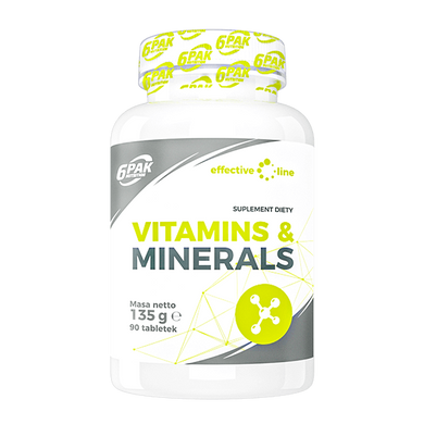 Комплекс вітамінів і мінералів 6Pak Vitamins & Minerals 90 таблеток