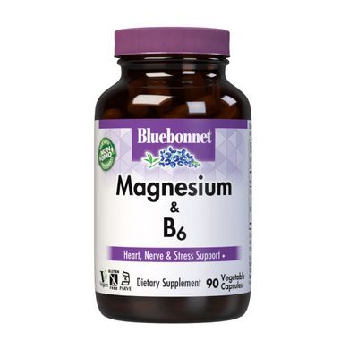 Магній Б6 Bluebonnet Nutrition Magnesium & B6 90 капсул