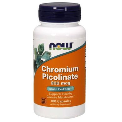 Хром пиколинат Now Foods Chromium Picolinate 200mcg 100veg.caps